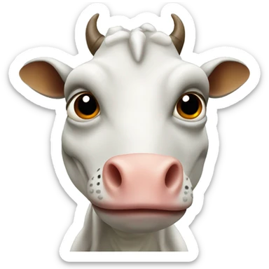 lizard with cow looking face overlay sticker