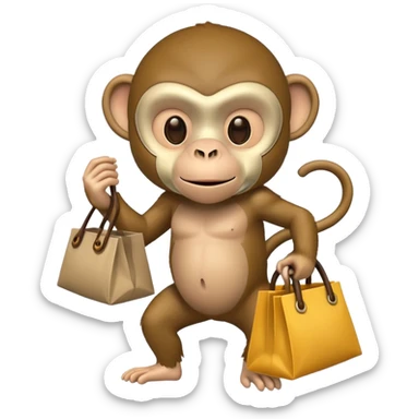 monkey wearing a mask and carrying a bag of loot sticker