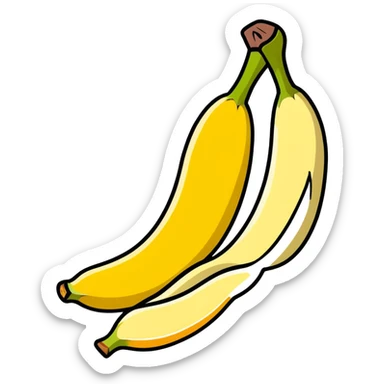 peeled banana with yellow flesh exposed sticker
