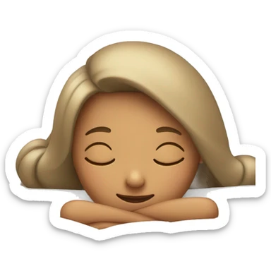 A girl sleeping in bed sticker