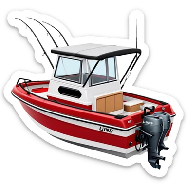 Fishing Boat - Lund 1775 Crossover XS (Model Year: 2022) (Iconic colour: Red with black trim) sticker