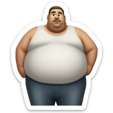 An extremely obese man sticker