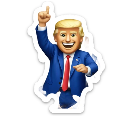 Donald Trump cheering Leicester football club victory  sticker