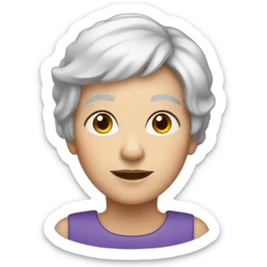 old woman with short ligjt short hair and blue eyes sticker