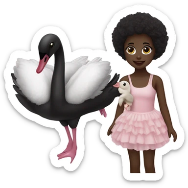 black swan with doll sticker