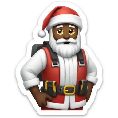 Santa with toolbelt sticker