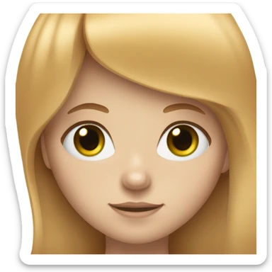 A girl with white skin, ginger hair white bank and green eyes sticker