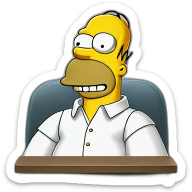 homer simpson geek sticker