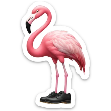 Flamingo wearing tap shoes sticker
