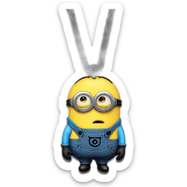 sad minion rope necklace sticker