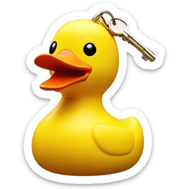 ceramic key holder in the shape of a rubber duck sticker