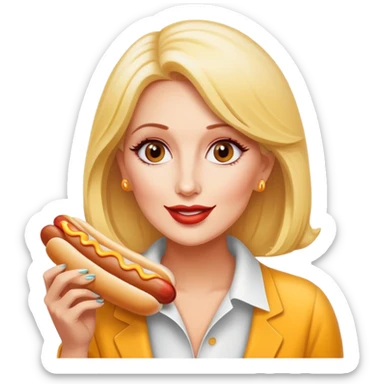 Margaret Joseph's eating a cheese hot dog  sticker