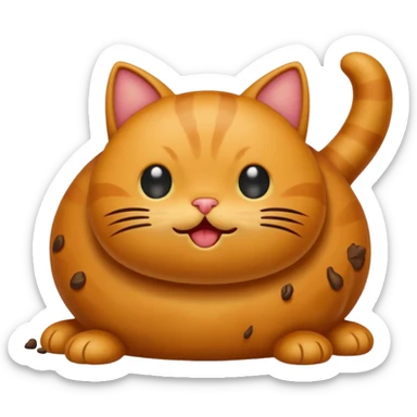 cat pooping icon with poop sticker