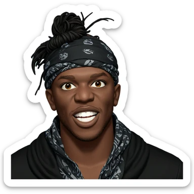 dark-skinned guy with bandana sticker