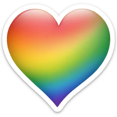 Rainbow heart sticker