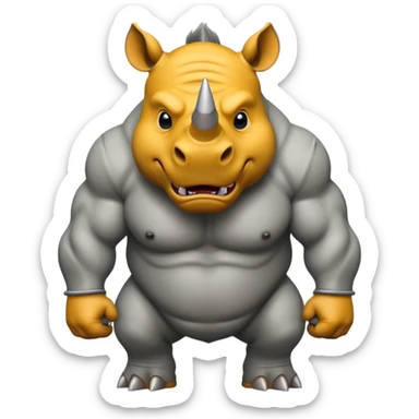 angry rhinoceros sticker