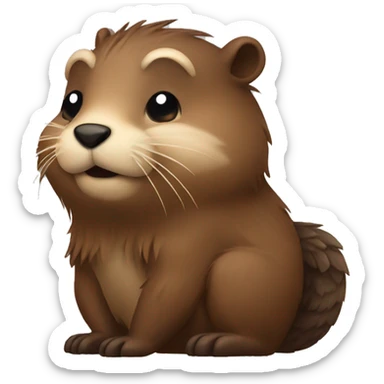 Side profile beaver with wings sticker