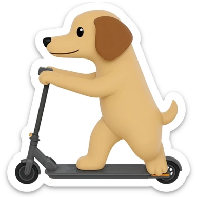 Dog on scooter sticker