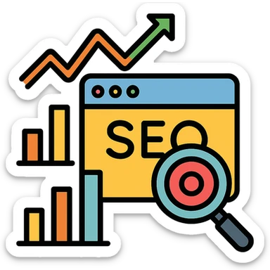 keywords, analytics, website, ranking, modern clean style SEO concept emoji sticker