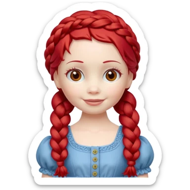 Doll with Red Hair – toy figure with braided red yarn hair.











































 sticker