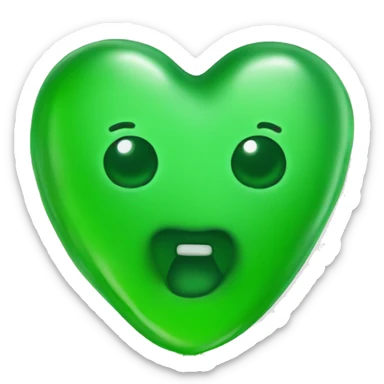 Green gummy bear heart  sticker