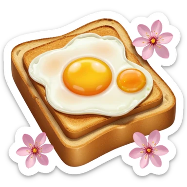Make toast and egg and cherry blossem on it sticker