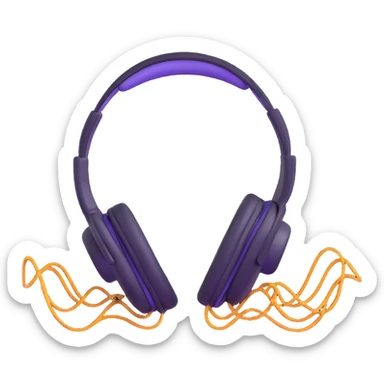 a living being made of sound waves listening to music with headphones sticker