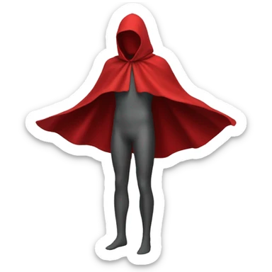 faceless mannequin flying red cape without hood sticker