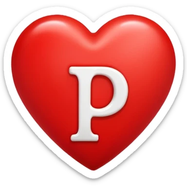 Corazón rojo con la letra P sticker