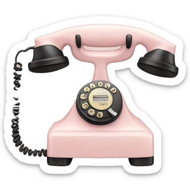Pale pink 20th century telephone sticker