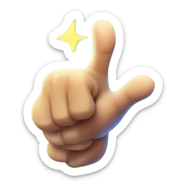 thumb up, glowing, magical style sticker