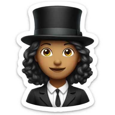 Girl wearing a top hat sticker