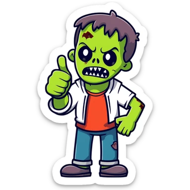 zombie giving thumbs up sticker