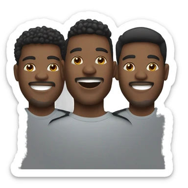 four black American happy football fans at a staduim sticker