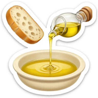 make a hand dipping a bread in olive oil sticker