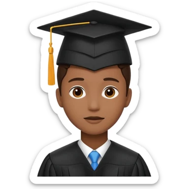 graduation cap on top of a person silhouette sticker
