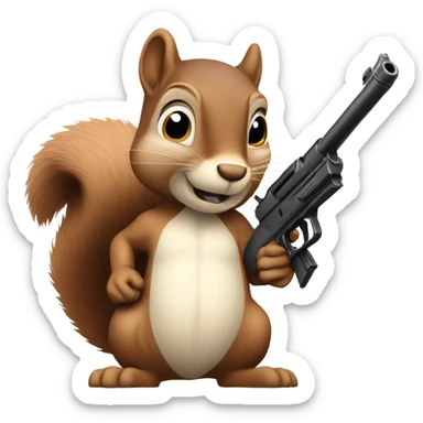 squirrel with a gun sticker