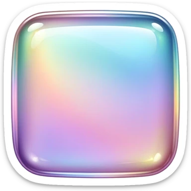 Sparkly glossy Pastel iridescent glass square sticker