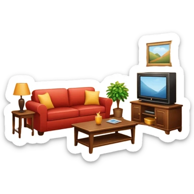 living room in ios emoji style sticker