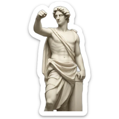 Greek statue raising finger sticker