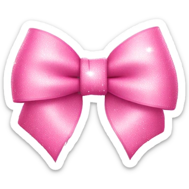 Pink bow with sparkles sticker