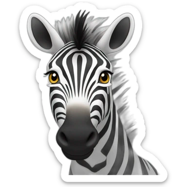 zebre sur un hunain sticker