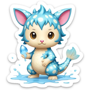 an edgy cute kawaii vernid-fionbri with splash patterns full body sticker