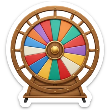 wheel of fortune, large, at booth sticker