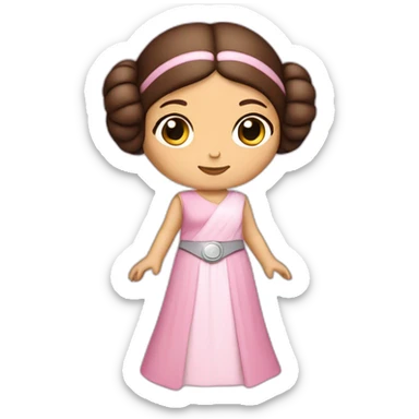 princess leia pink dress sticker