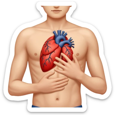 hand on abdomen sticker