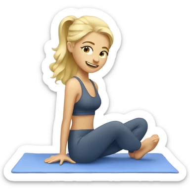 A blonde girl doing Pilates sticker