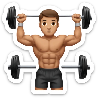 man lifting weights sticker
