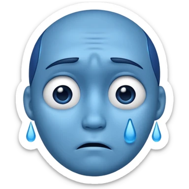 Sad face blue sticker