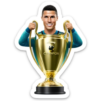 Crstiano Ronaldo with Champions League trophy sticker